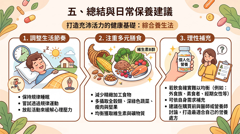 日常活力養成法與理性攝取保健營養品建議